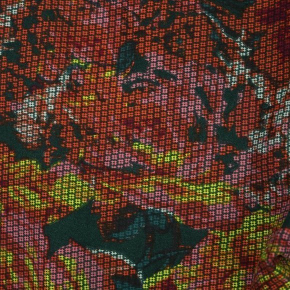 LuLaRoe Leggings Orange Green Yellow Pink Digital Roses Floral One Size OS‎ - Picture 6 of 11